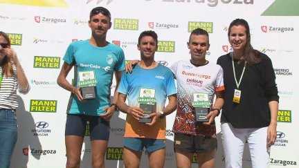 Podio de la maratón masculina de este domingo