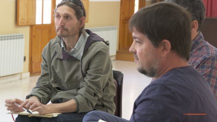 Javier Carbó en la reunión de la comisión intercomarcal de CHA.