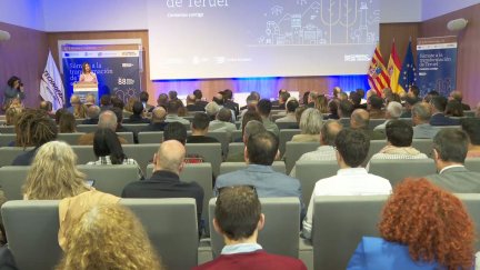 Presentación de los Fondos de Transición Justa para Teruel, en Alcañiz.