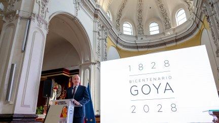 Jorge Azcón durante la presentación del plan del Bicentenario de Goya.