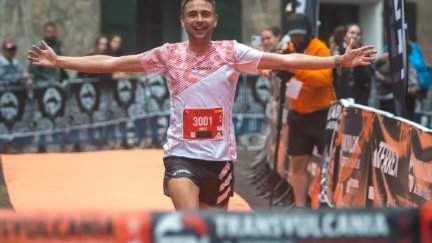 Osanz durante una carrera.