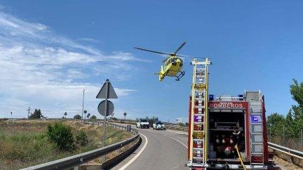 La persona herida más grave ha tenido que ser evacuada en helicóptero a Zaragoza. / SPEIS Diputación Huesca