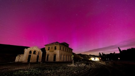 Aurora boreal vista en Villalba Baja (Teruel). / Pedro Blesa