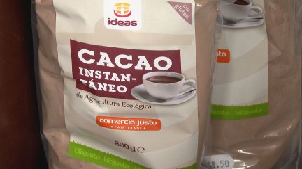 Paquete de cacao de comercio justo. / Aragón TV
