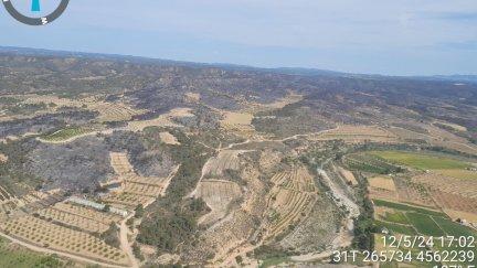 Imagen aérea de la zona afectada en Nonaspe. / Infoar
