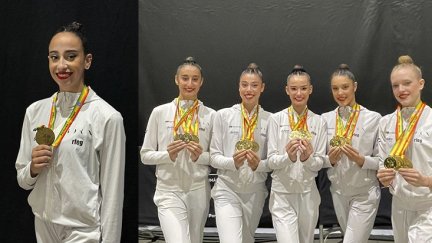 Alba Bautista (izquierda) e Inés Bergua (centro del grupo de la derecha) buscan nuevas medallas internacionales.