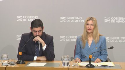 Mar Vaquero y Alejandro Nolasco en rueda de prensa.