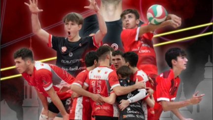 Cartel del III Campeonato de España júnior masculino de voleibol que se disputa en Zaragoza, Zuera y Utebo