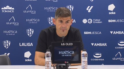 Antonio Hidalgo, durante su comparecencia tras el encuentro.