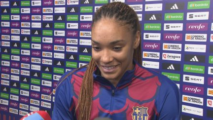 Salma Paralluelo tras el partido en zona mixta