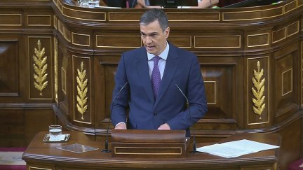 Pedro Sánchez durante su comparecencia este miércoles en el Congreso de los Diputados.