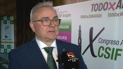 El reelegido como presidente de CSIF Aragón, José Luis Santafé.
