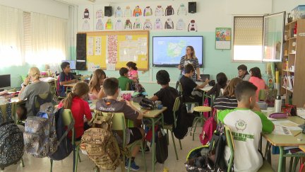 Aula de un colegio en Huesca.