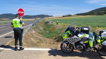 Fallece un hombre de 46 años en accidente de tráfico en Benabarre (Huesca). / Guardia Civil