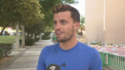 Carlos Mayo, durante su charla con Aragón Deporte.