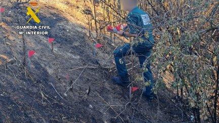 Labores de investigación de los incendios de Zuera. / Guardia Civil