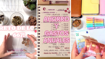 Videos y perfiles dedicados al ahorro en TikTok.