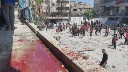 Imagen tras el último ataque de Israel a una escuela en Gaza.