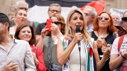 La líder de Sumar, Yolanda Díaz, durante un paseo electoral por el 9J. / Arsenio Zurita