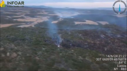 Imagen del incendio de Orés. / INFOAR