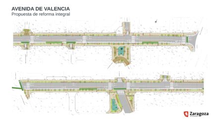 Diseño de la reforma de la avenida de Valencia planteada por el Ayuntamiento de Zaragoza.