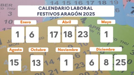 Días festivos en el calendario laboral de Aragón en 2025.
