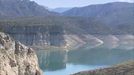 El embalse de Canelles está al 33% de su capacidad. / Aragón TV