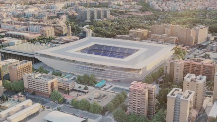 Recreación del futuro estadio de La Romareda. / Aragón TV