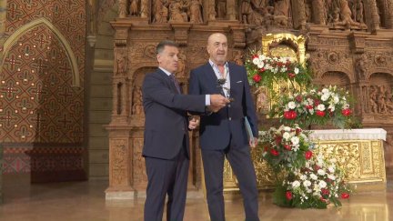 El presidente del Tribunal Superior de Justicia de Aragón, Manuel Bellido, durante el pregón. / Aragón TV