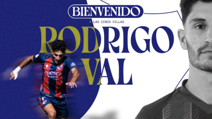Rodrigo Val refuerza el ataque de la SD Ejea. Foto: X de la SD Ejea.