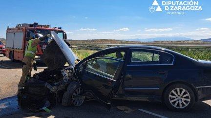 Imagen del accidente en el que ha quedado cortada la A-127 / DPZ