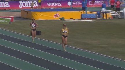 Eva Rico durante la carrera de este sábado.