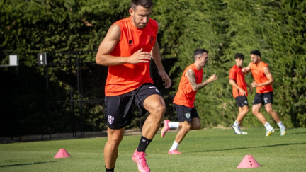 Entrenamiento de la SD Huesca. Foto: Web de la SD Huesca.