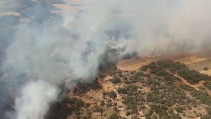 Un incendio forestal se ha declarado esta tarde en Albero Alto, Huesca. / Gobierno de Aragón