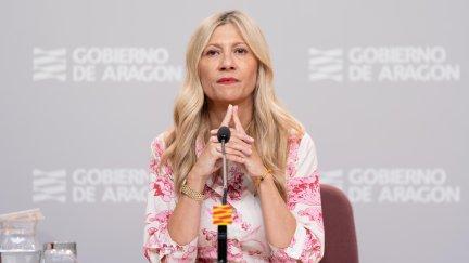 Mar Vaquero, vicepresidenta y portavoz del Gobierno de Aragón, este martes. / Fabián Simón