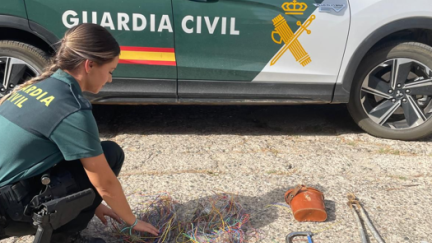 Investigación robo de cable en Binéfar./ Guardia Civil