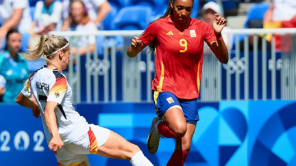 Imagen de Salma durante el encuentro ante Alemania. Foto: Selección Española Femenina de fútbol.