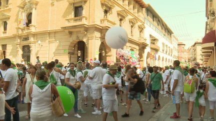El blanco y el verde son, como siempre, los colores de las fiestas. / Aragón TV