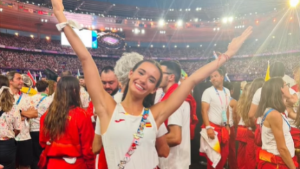 Inés Bergua durante la ceremonia de clausura de París 2024. Foto: Instagram de Inés Bergua.