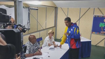 Nicolás Maduro durante la jornada electoral. / Aragón TV