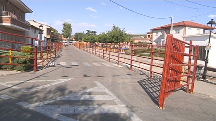 Zona acotada para los encierros taurinos en Mesones. / Forta