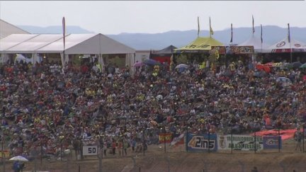 Imagen de archivo de una de las gradas de Motorland. / Aragón TV