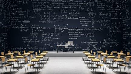 Una pizarra con un problema matemático de grandes dimensiones. / Europa Press