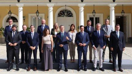 Alberto Núñez Feijóo ha reunido a sus líderes territoriales. / Europa Press. Marta Fernández