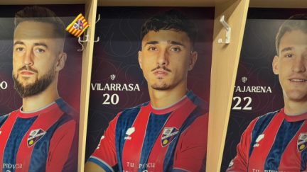 Imagen del vestuario del equipo oscense. Foto: SD Huesca