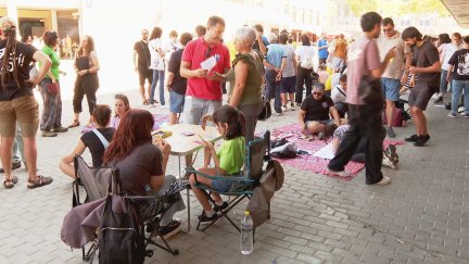 Algunos participantes han decidido jugar fuera al no poder celebrarse el evento. / Aragón TV