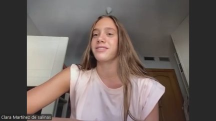 Clara Martínez de Salinas, hablando con Aragón Deporte