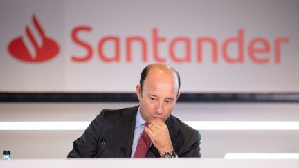 Juan Manuel Cendoya en la presentación de las cuentas del Banco Santander. / Europa Press