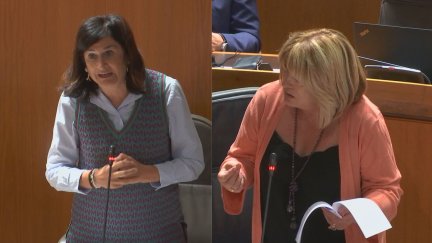 La consejera de Educación y la diputada de CHA han debatido sobre la educación de alumnos con necesidades especiales. / Aragón TV