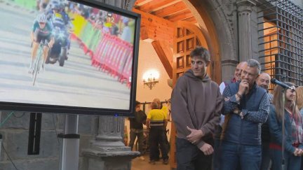 Pablo Castrillo durante el homenaje en Jaca.